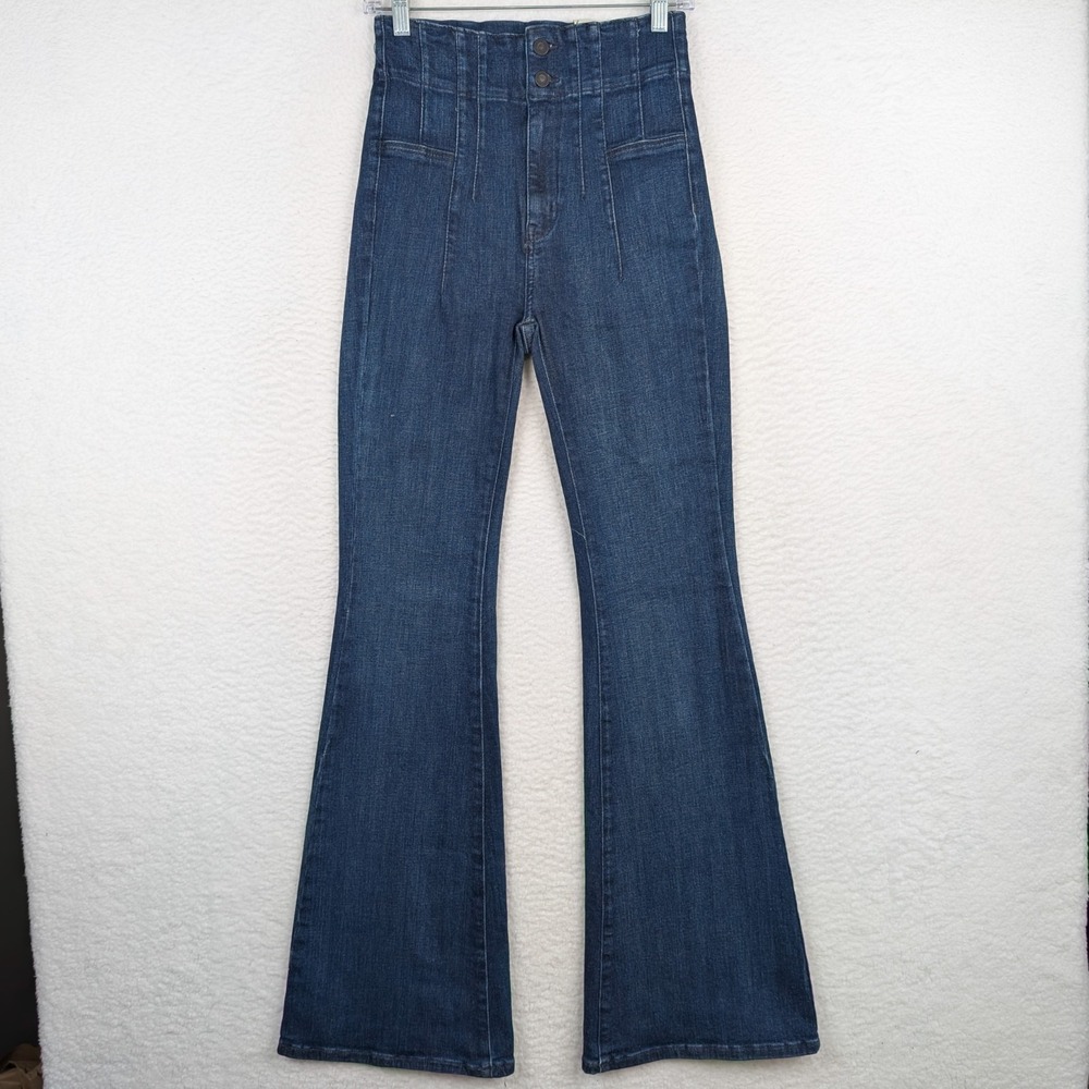 NWT We The Free People Jayde Flare Jeans Size 26 Night Sky Blue Boho Denim